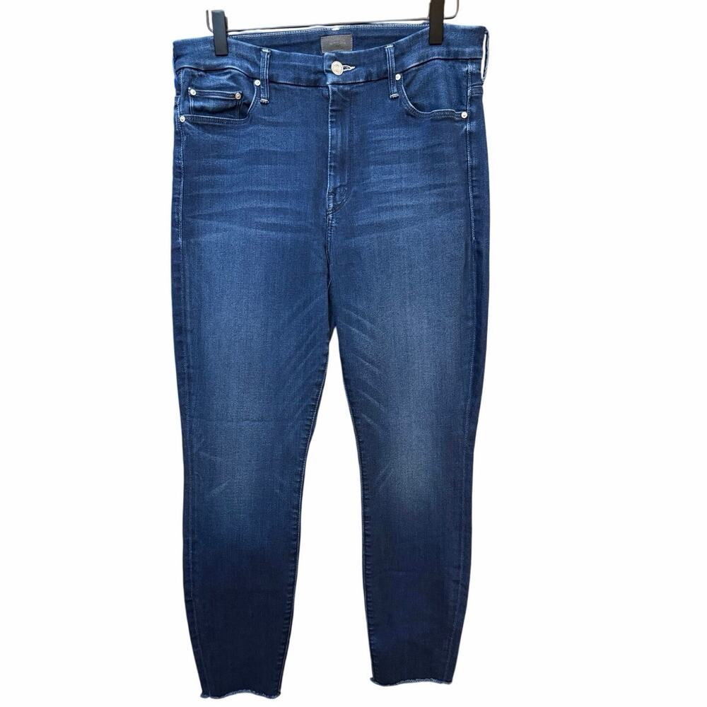 MOTHER High Waisted Looker Ankle Fray Jeans Tongue And Chic Size 31